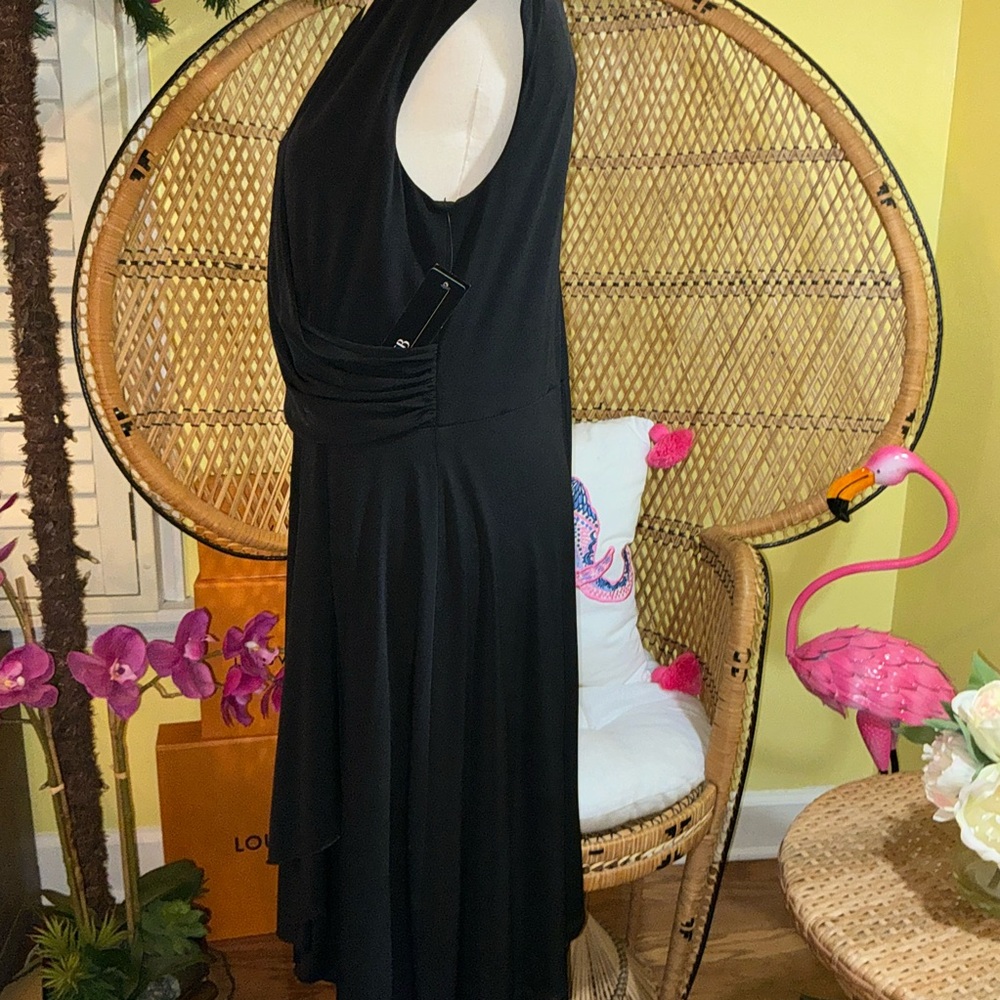 AGB NWT Dress Faux Wrap Black Size L - Picture 4 of 15